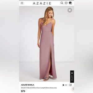 Azazie Manila Bridesmaids dress. Color: Dusty Rose. Size: 6. Perfect condition.